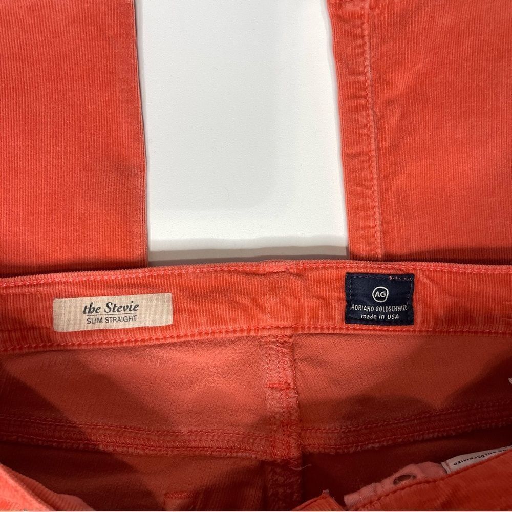 AG Adriano Goldschmied Corduroy Stevie Slim Straight Jeans  (Coral) - 26 - Picture 10 of 14